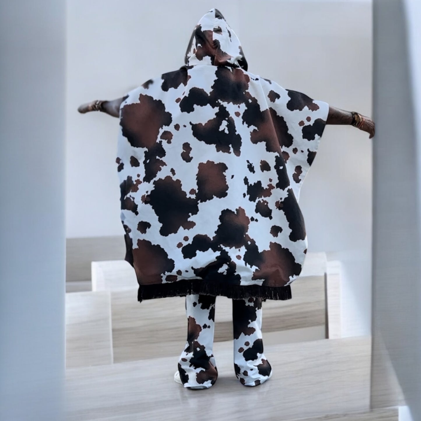 Cow Print Poncho set