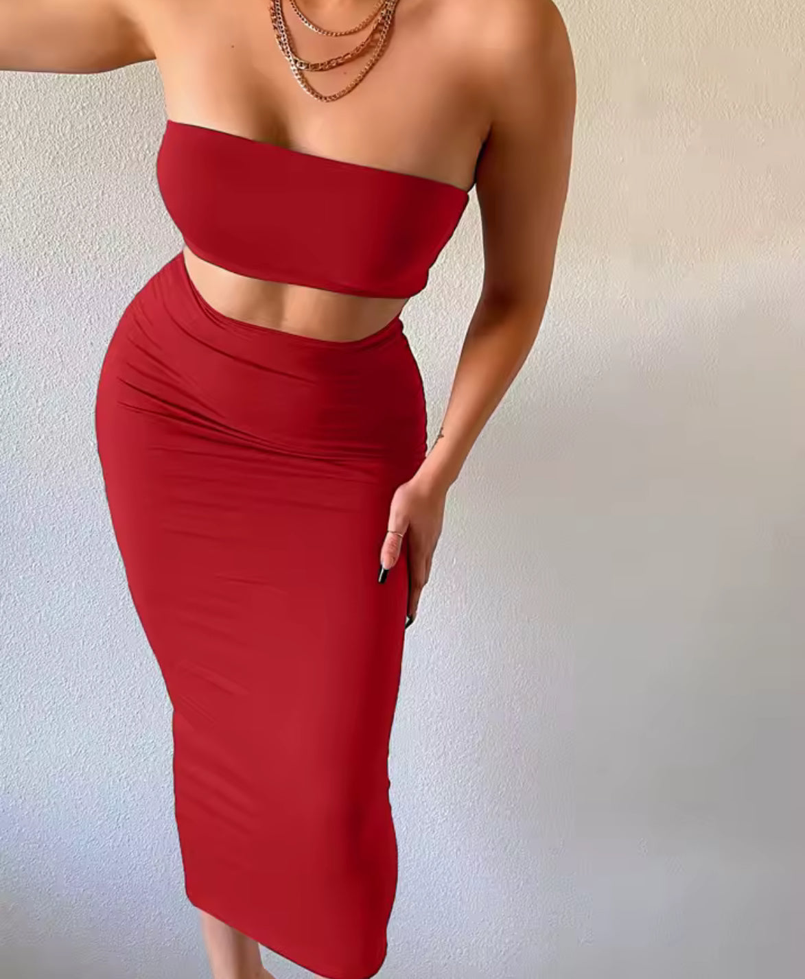 Crop top sexy pencil skirt