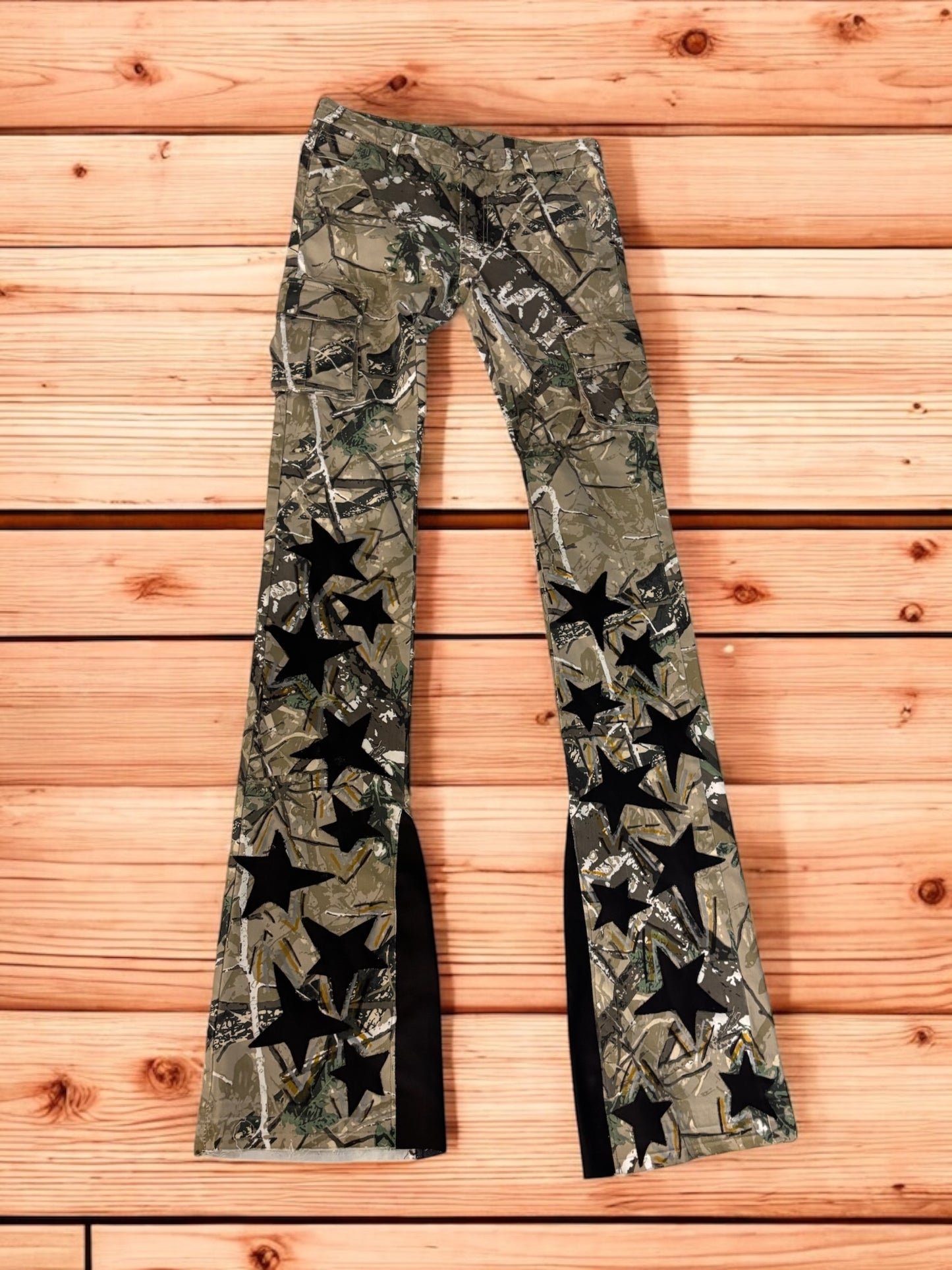 Custom Camouflaged jeans black stars