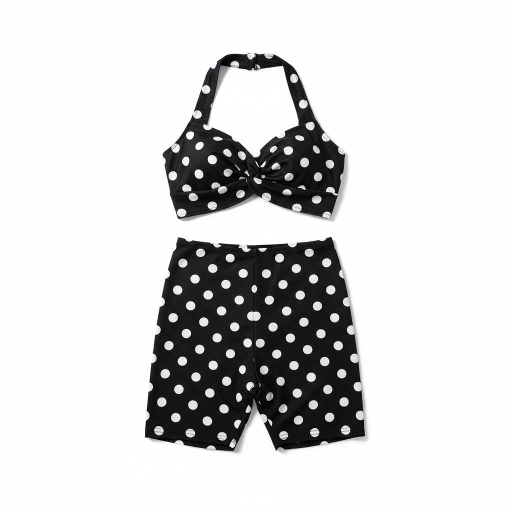 Two piece polkadot short set