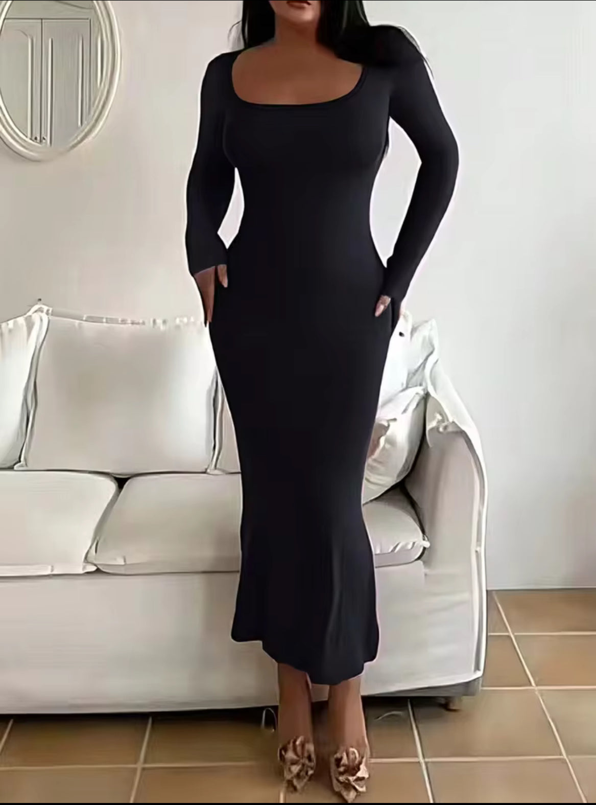 Pencil long sleeve dress