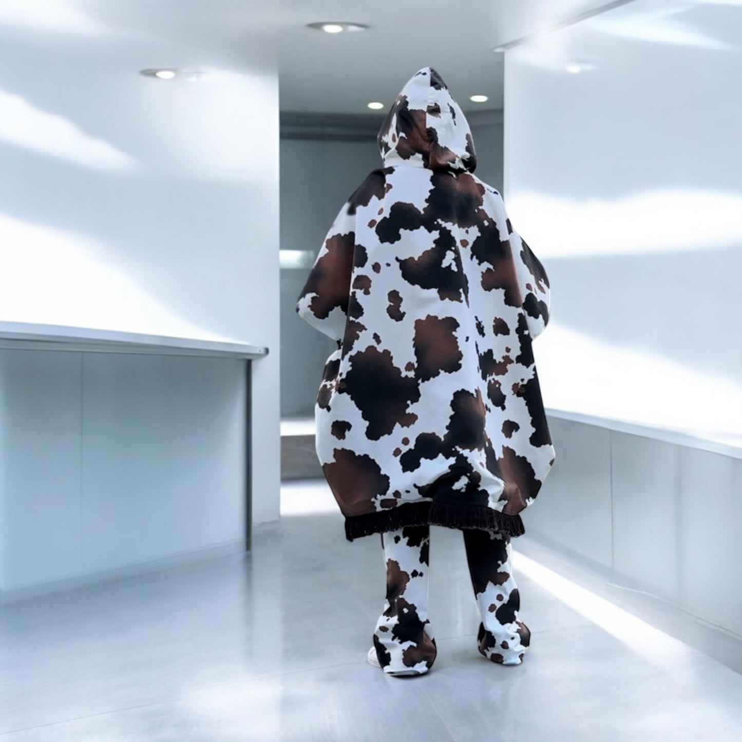 Cow Print Poncho set