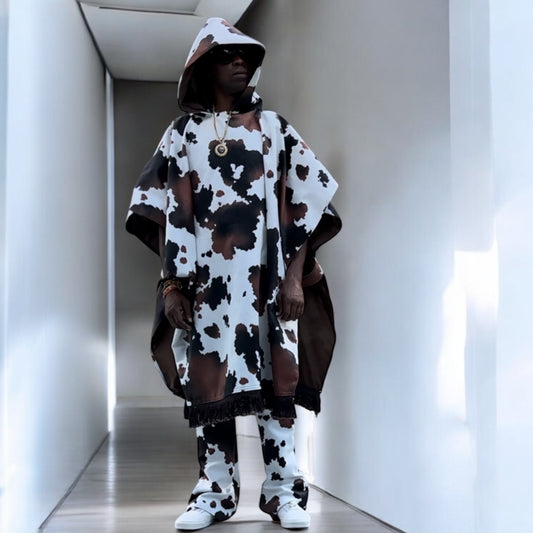 Cow Print Poncho set
