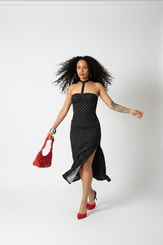 Polkadot choker dress