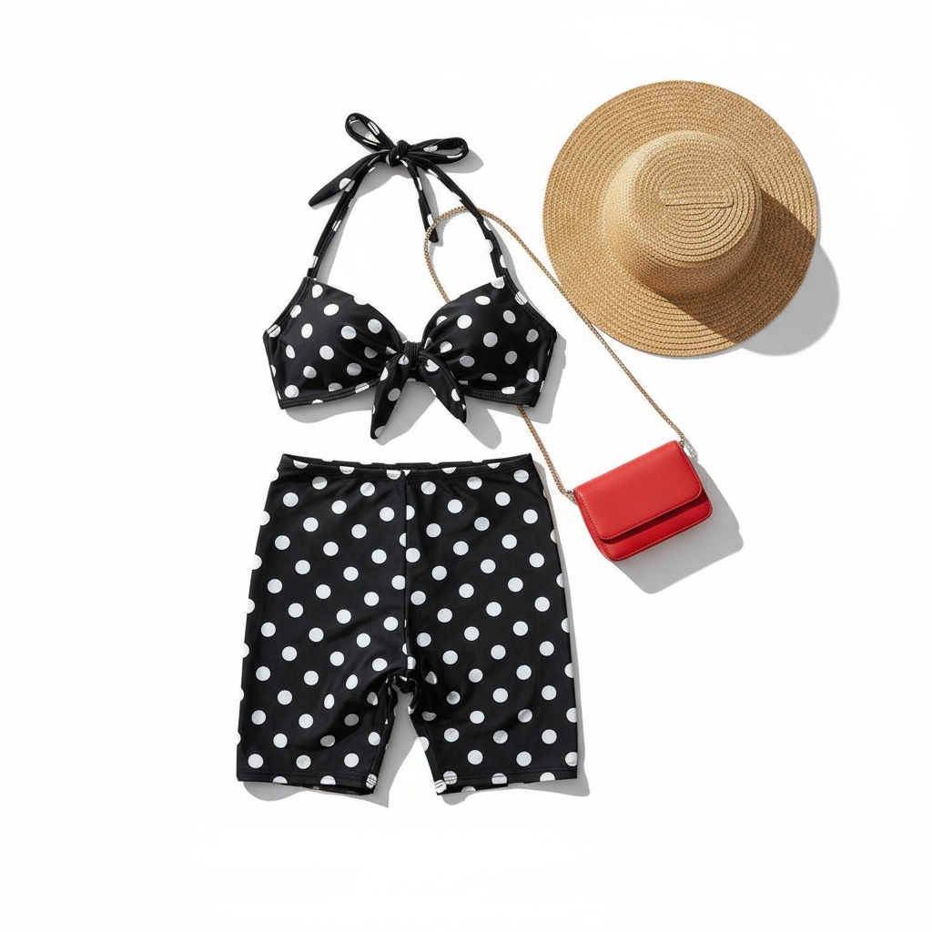 Two piece polkadot short set
